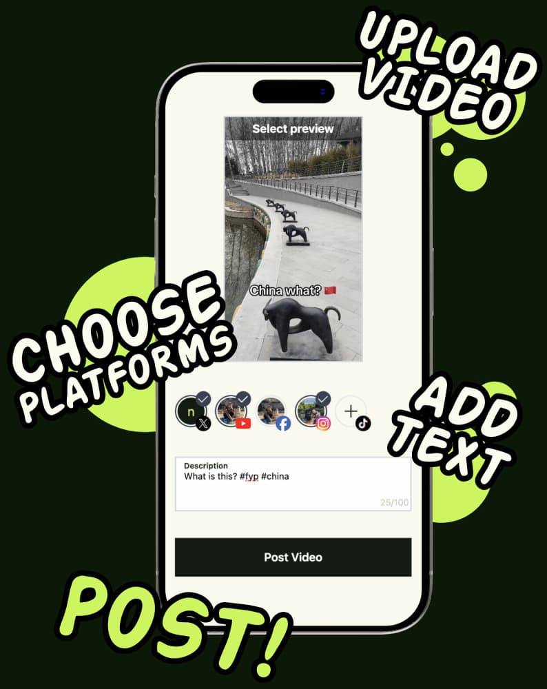 Post video to multiple social media