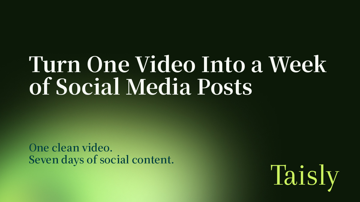 How to Turn One Video Into a Week of Social Media Posts